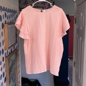 Elegant Flutter Sleeve Blouse in Soft Pink